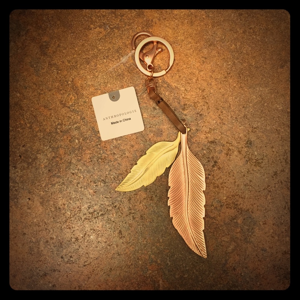 Anthropologie Feather Keychain
